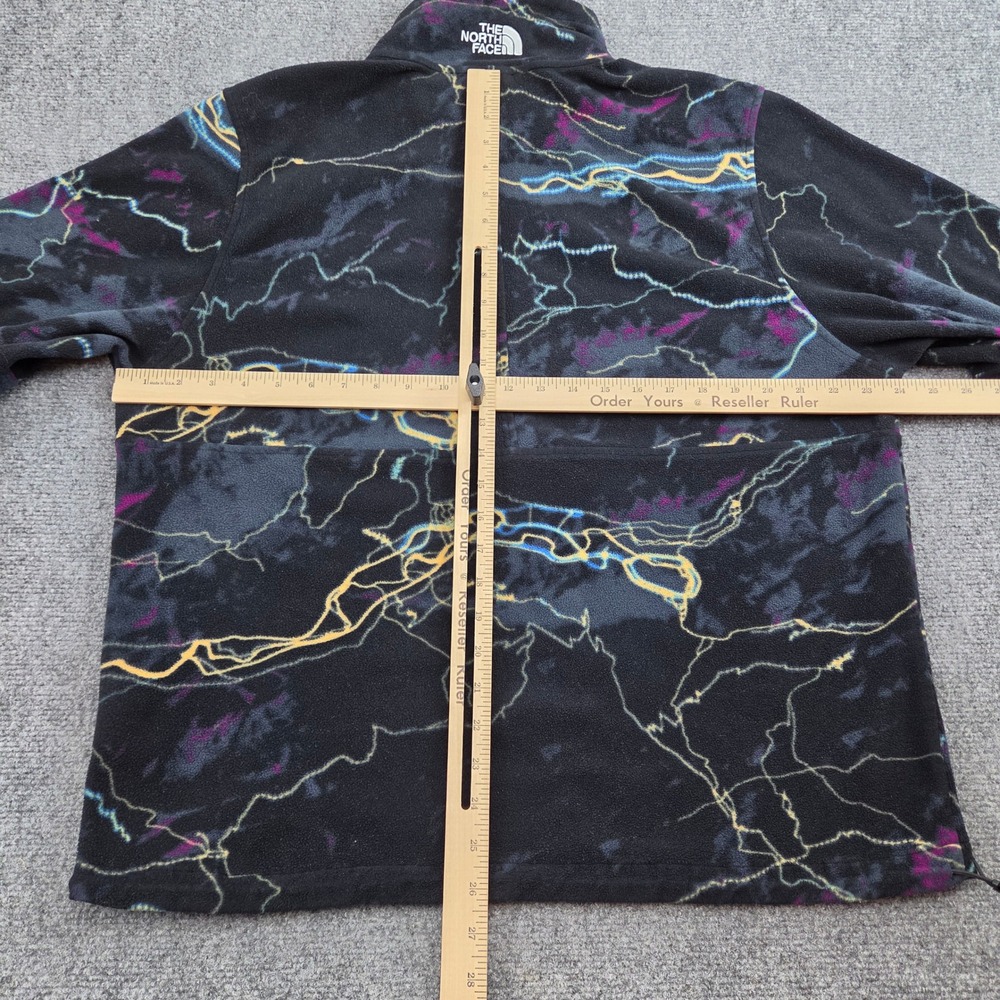 The North Face Fleece Pullover Mens L Black Abstract Print Polartec 1/4 Zip Top - Picture 5 of 7